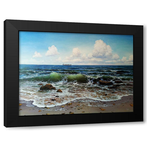 When the Sea Calls II Black Modern Wood Framed Art Print by Cernov, Ivan