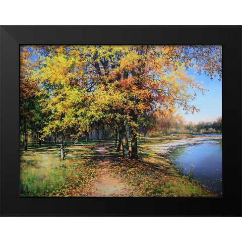 Fall in Love with Autumn Black Modern Wood Framed Art Print by Cernov, Ivan