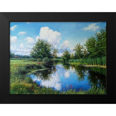 Summer with Honey Flavor Black Modern Wood Framed Art Print by Cernov, Ivan