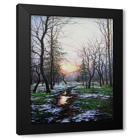 Tomorrow will be Spring Black Modern Wood Framed Art Print with Double Matting by Cernov, Ivan