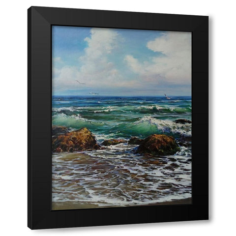 When the Sea Calls III Black Modern Wood Framed Art Print by Cernov, Ivan