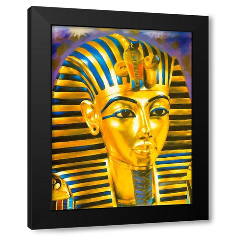 Tutanchamon Mask Black Modern Wood Framed Art Print with Double Matting by Medeiros, Celito