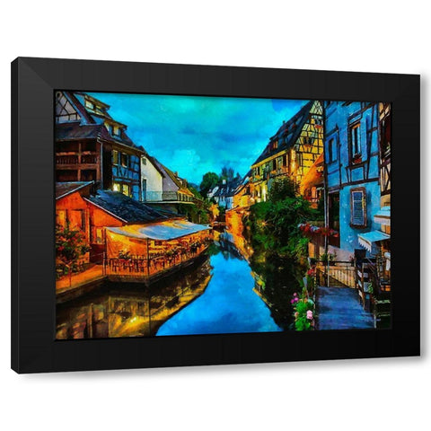 Germany old Town Black Modern Wood Framed Art Print with Double Matting by Medeiros, Celito