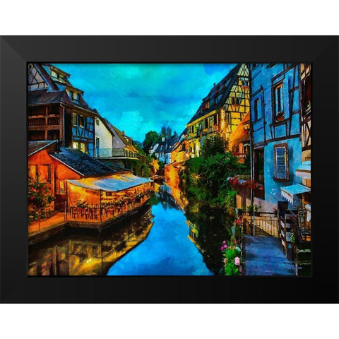 Germany old Town Black Modern Wood Framed Art Print by Medeiros, Celito