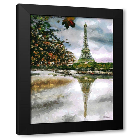 Paris View Black Modern Wood Framed Art Print by Medeiros, Celito