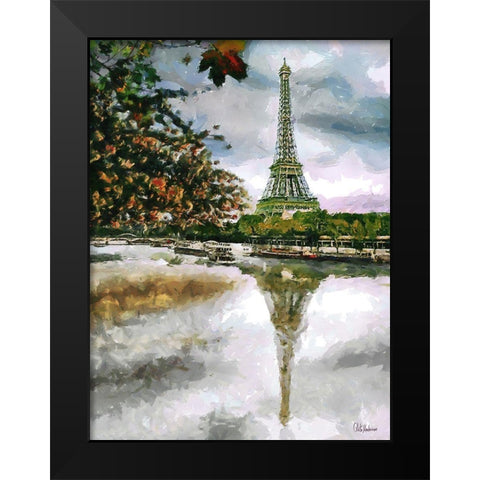 Paris View Black Modern Wood Framed Art Print by Medeiros, Celito