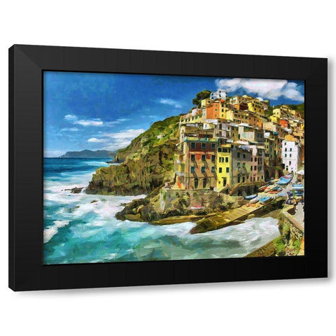 Coast in Italy IV Black Modern Wood Framed Art Print with Double Matting by Medeiros, Celito