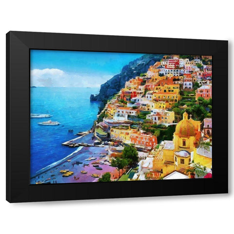 Coast in Italy V Black Modern Wood Framed Art Print with Double Matting by Medeiros, Celito