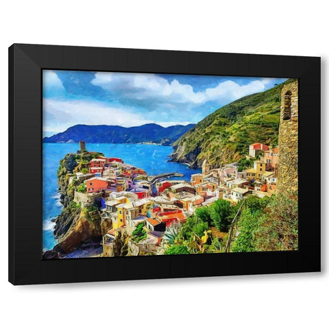 Coast in Italy VI Black Modern Wood Framed Art Print by Medeiros, Celito
