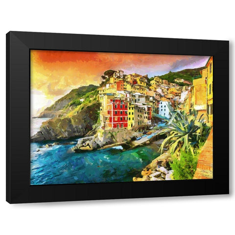 Coast in Italy VII Black Modern Wood Framed Art Print with Double Matting by Medeiros, Celito