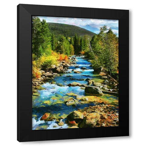 River in Bohemian Mountains Black Modern Wood Framed Art Print with Double Matting by Medeiros, Celito