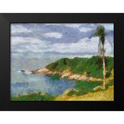 Impression Bay Black Modern Wood Framed Art Print by Medeiros, Celito