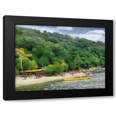 Impression Bay IV Black Modern Wood Framed Art Print by Medeiros, Celito