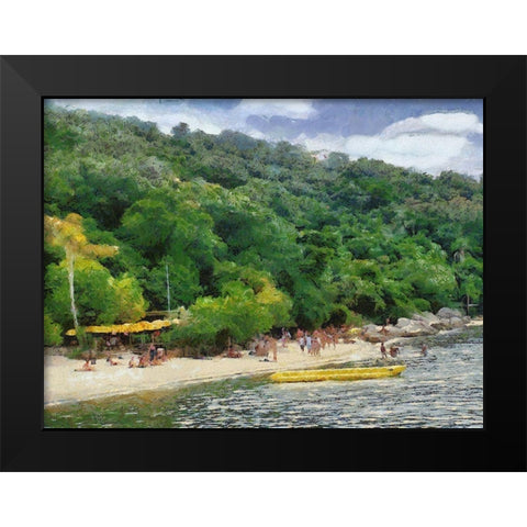 Impression Bay IV Black Modern Wood Framed Art Print by Medeiros, Celito