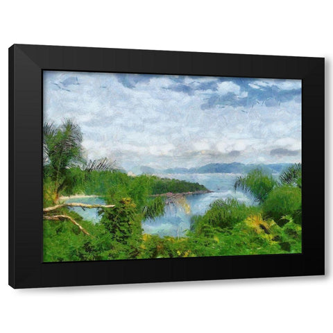 Impression Bay V Black Modern Wood Framed Art Print by Medeiros, Celito