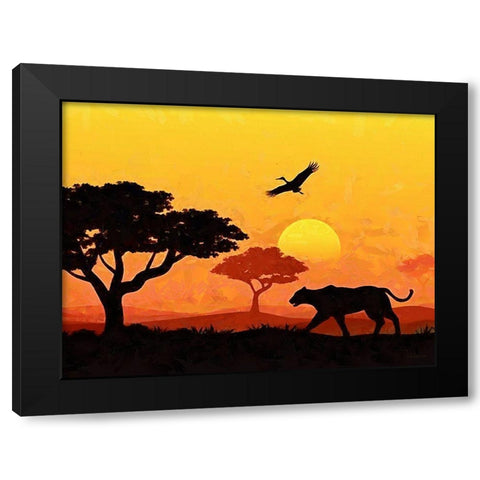 Memories of Africa I Black Modern Wood Framed Art Print with Double Matting by Medeiros, Celito