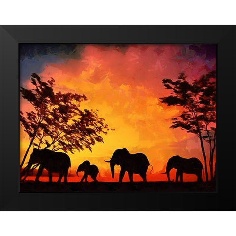 Memories of Africa II Black Modern Wood Framed Art Print by Medeiros, Celito