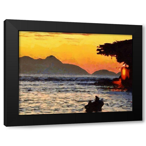 Fisherman are Returning Home Black Modern Wood Framed Art Print by Medeiros, Celito