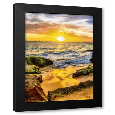 Beautiful Sunrise Black Modern Wood Framed Art Print with Double Matting by Medeiros, Celito