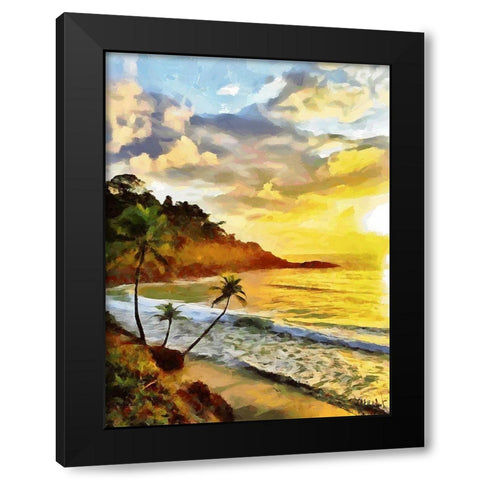 Sunset in Tropics II Black Modern Wood Framed Art Print with Double Matting by Medeiros, Celito