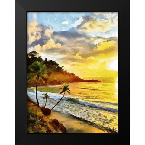 Sunset in Tropics II Black Modern Wood Framed Art Print by Medeiros, Celito