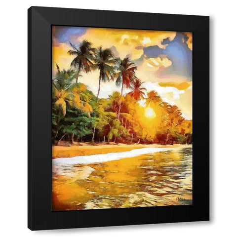 Sunset in Tropics III Black Modern Wood Framed Art Print with Double Matting by Medeiros, Celito