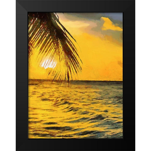 Sunset in Tropics IV Black Modern Wood Framed Art Print by Medeiros, Celito