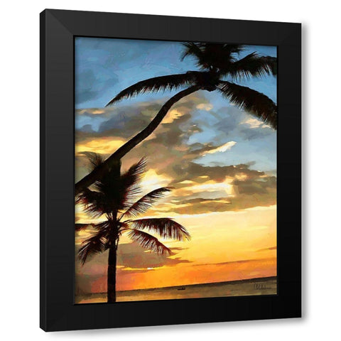 Everyone Loves Palm Trees I Black Modern Wood Framed Art Print with Double Matting by Medeiros, Celito