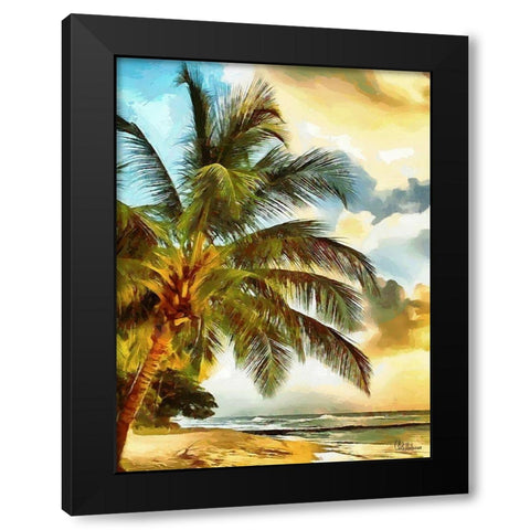 Everyone Loves Palm Trees II Black Modern Wood Framed Art Print with Double Matting by Medeiros, Celito