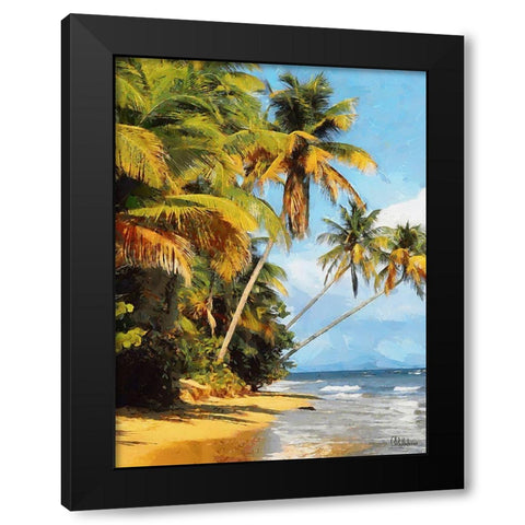 Everyone Loves Palm Trees IV Black Modern Wood Framed Art Print with Double Matting by Medeiros, Celito