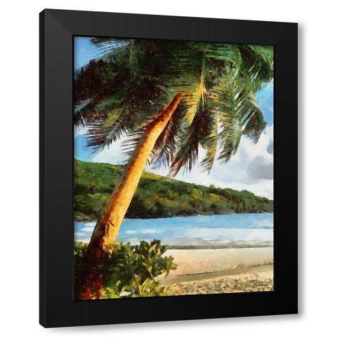Everyone Loves Palm Trees V Black Modern Wood Framed Art Print with Double Matting by Medeiros, Celito