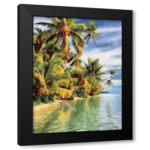 Everyone Loves Palm Trees VI Black Modern Wood Framed Art Print with Double Matting by Medeiros, Celito