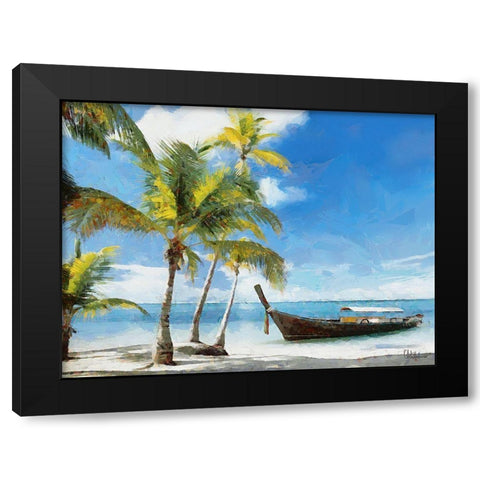 Everyone Loves Palm Trees XIII Black Modern Wood Framed Art Print with Double Matting by Medeiros, Celito