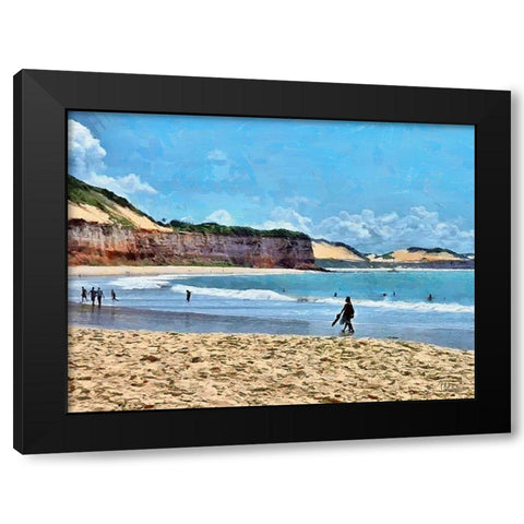 Algarve Coast Portugal Black Modern Wood Framed Art Print with Double Matting by Medeiros, Celito