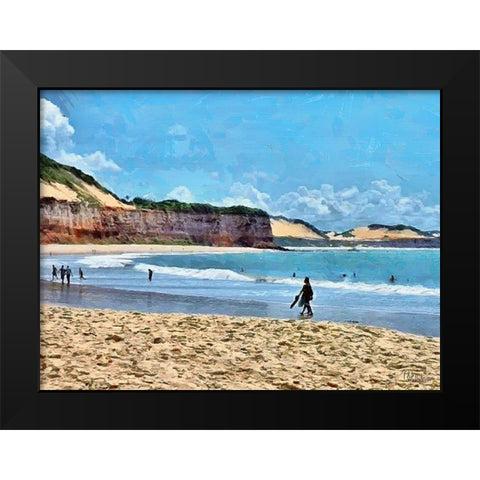 Algarve Coast Portugal Black Modern Wood Framed Art Print by Medeiros, Celito