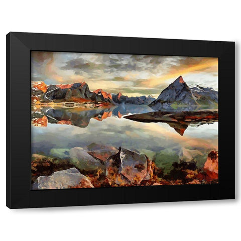 Faroe Islands Black Modern Wood Framed Art Print with Double Matting by Medeiros, Celito
