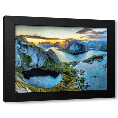 Beautiful Norway Black Modern Wood Framed Art Print with Double Matting by Medeiros, Celito