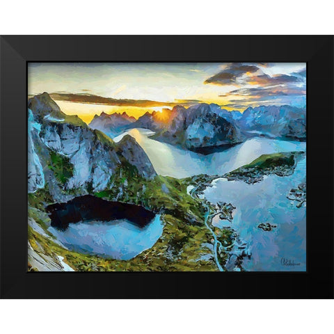Beautiful Norway Black Modern Wood Framed Art Print by Medeiros, Celito
