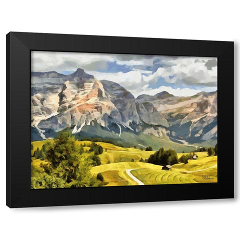 Austrian Mountains II Black Modern Wood Framed Art Print with Double Matting by Medeiros, Celito