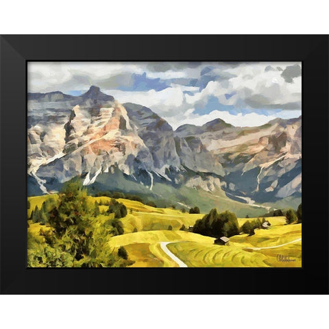 Austrian Mountains II Black Modern Wood Framed Art Print by Medeiros, Celito
