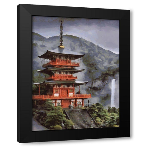 Somewhere in Asia Black Modern Wood Framed Art Print with Double Matting by Medeiros, Celito