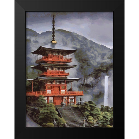 Somewhere in Asia Black Modern Wood Framed Art Print by Medeiros, Celito