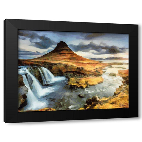 Famous Hill on Iceland Black Modern Wood Framed Art Print with Double Matting by Medeiros, Celito