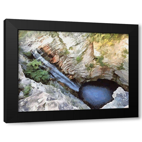 Deep Watterfall Black Modern Wood Framed Art Print by Medeiros, Celito