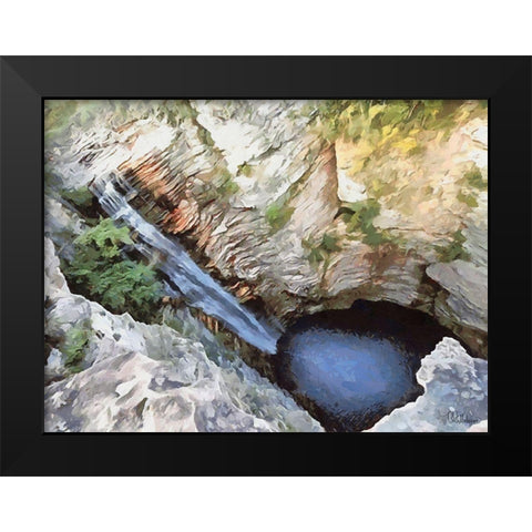 Deep Watterfall Black Modern Wood Framed Art Print by Medeiros, Celito