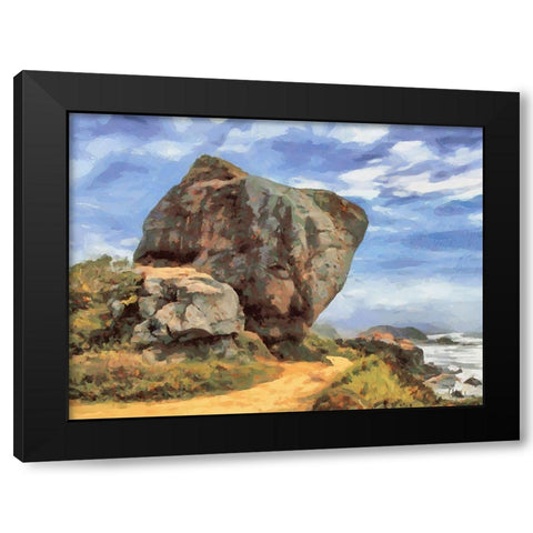 Big Boulder Black Modern Wood Framed Art Print by Medeiros, Celito