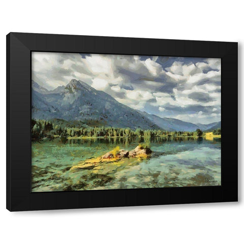 Lake in Canada Black Modern Wood Framed Art Print by Medeiros, Celito
