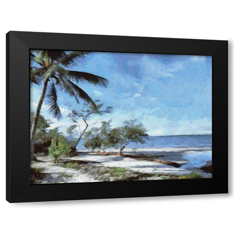 Beach in Brazil I Black Modern Wood Framed Art Print with Double Matting by Medeiros, Celito