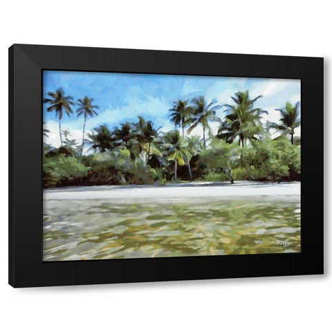 Beach in Brazil II Black Modern Wood Framed Art Print by Medeiros, Celito