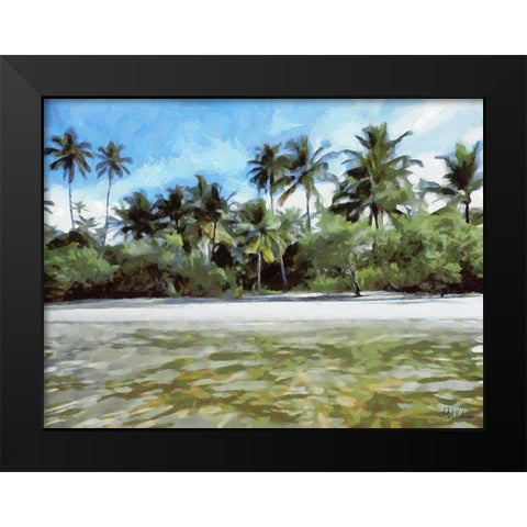 Beach in Brazil II Black Modern Wood Framed Art Print by Medeiros, Celito